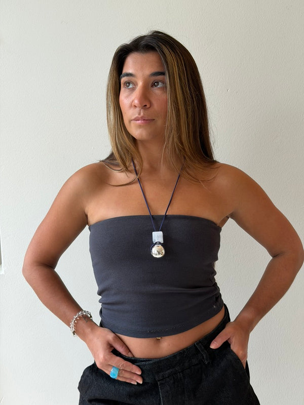 Translucent swirl ketting blauw