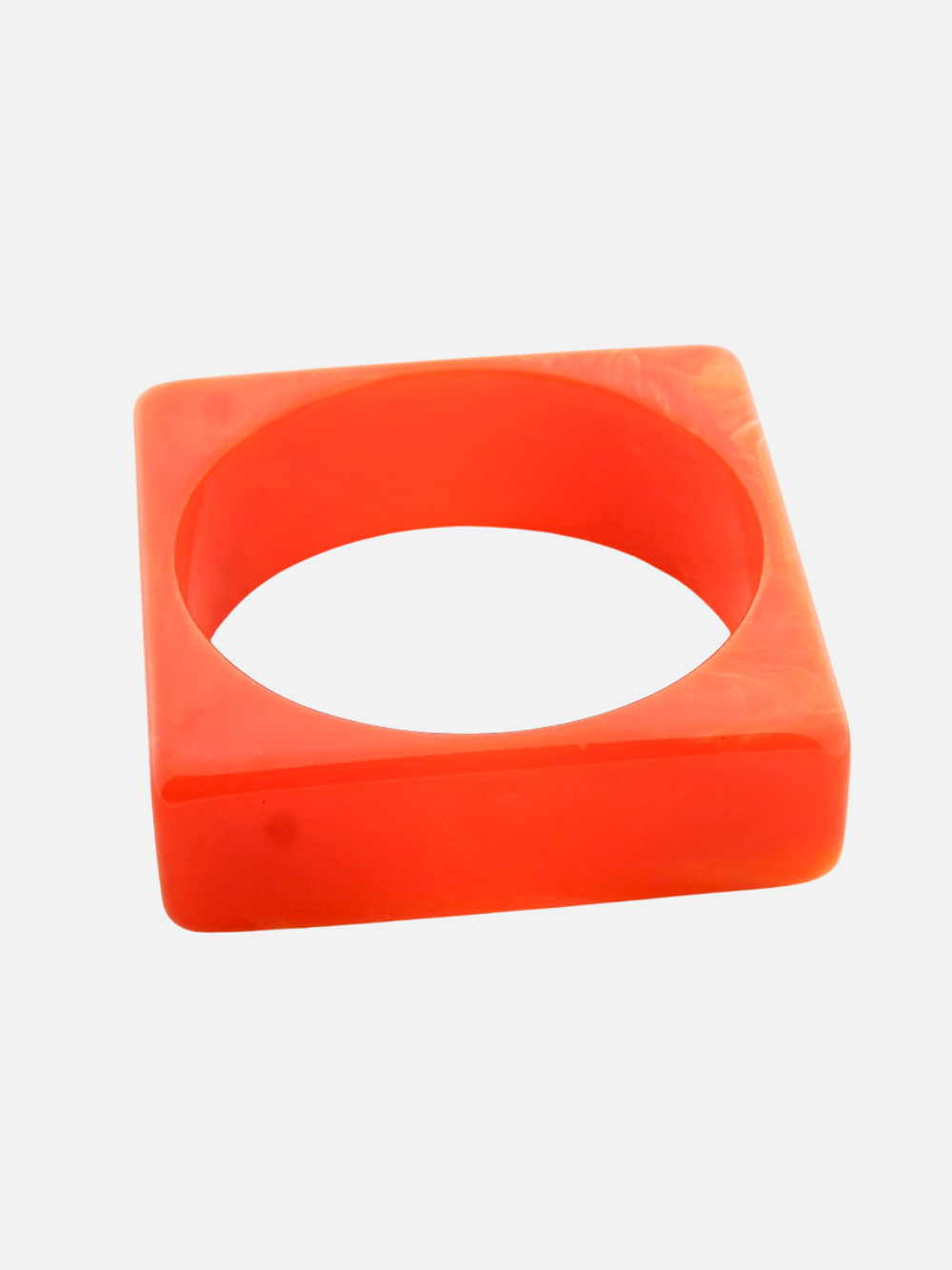 Square resin bangle oranje