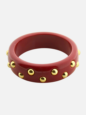 Resin studs bangle bordeaux