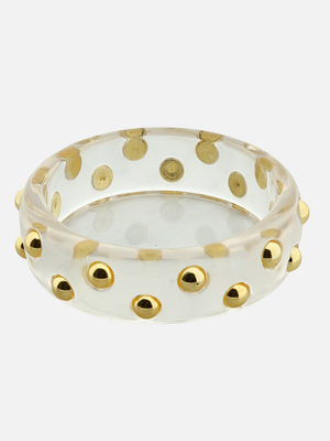 Resin studs bangle transparant