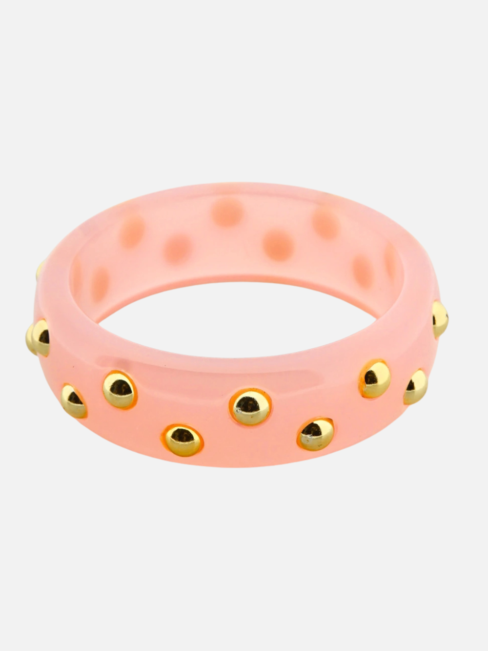 Resin studs bangle roze