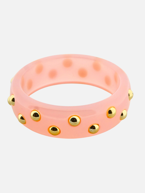 Resin studs bangle roze