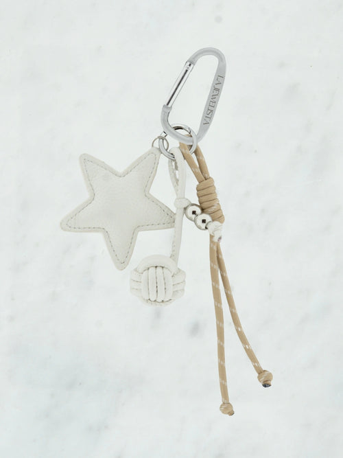 Star dot tie bag charm set