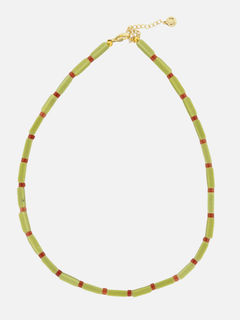 Pistacchio stenen tube ketting