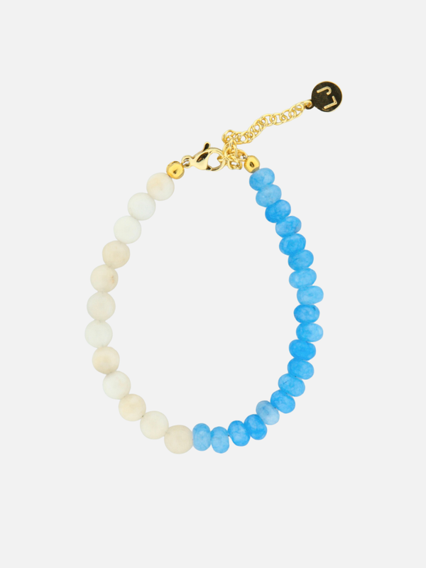 Wit blauwe stenen armband