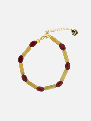 Bordeaux pistacchio stenen tube armband