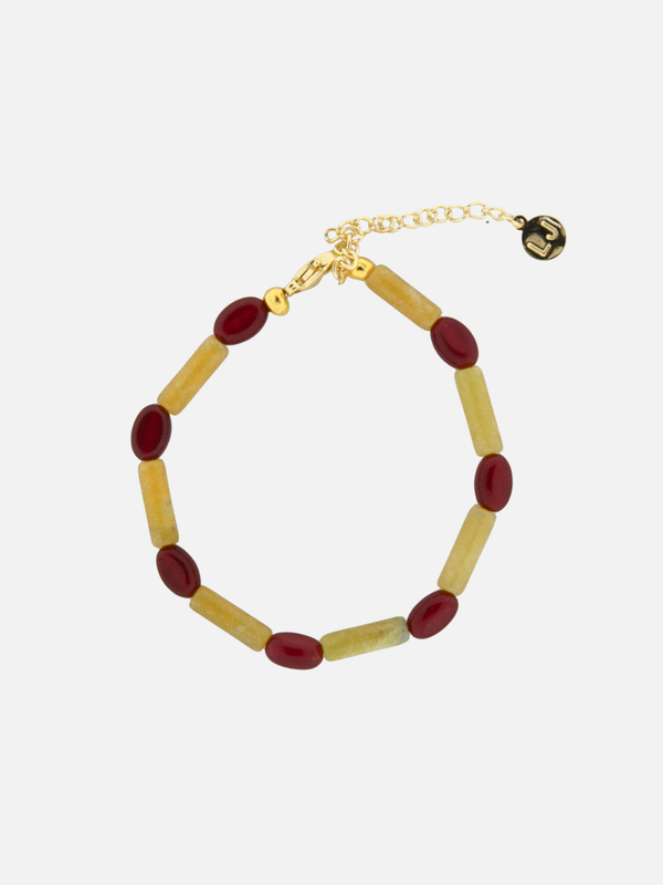 Bordeaux pistacchio stenen tube armband