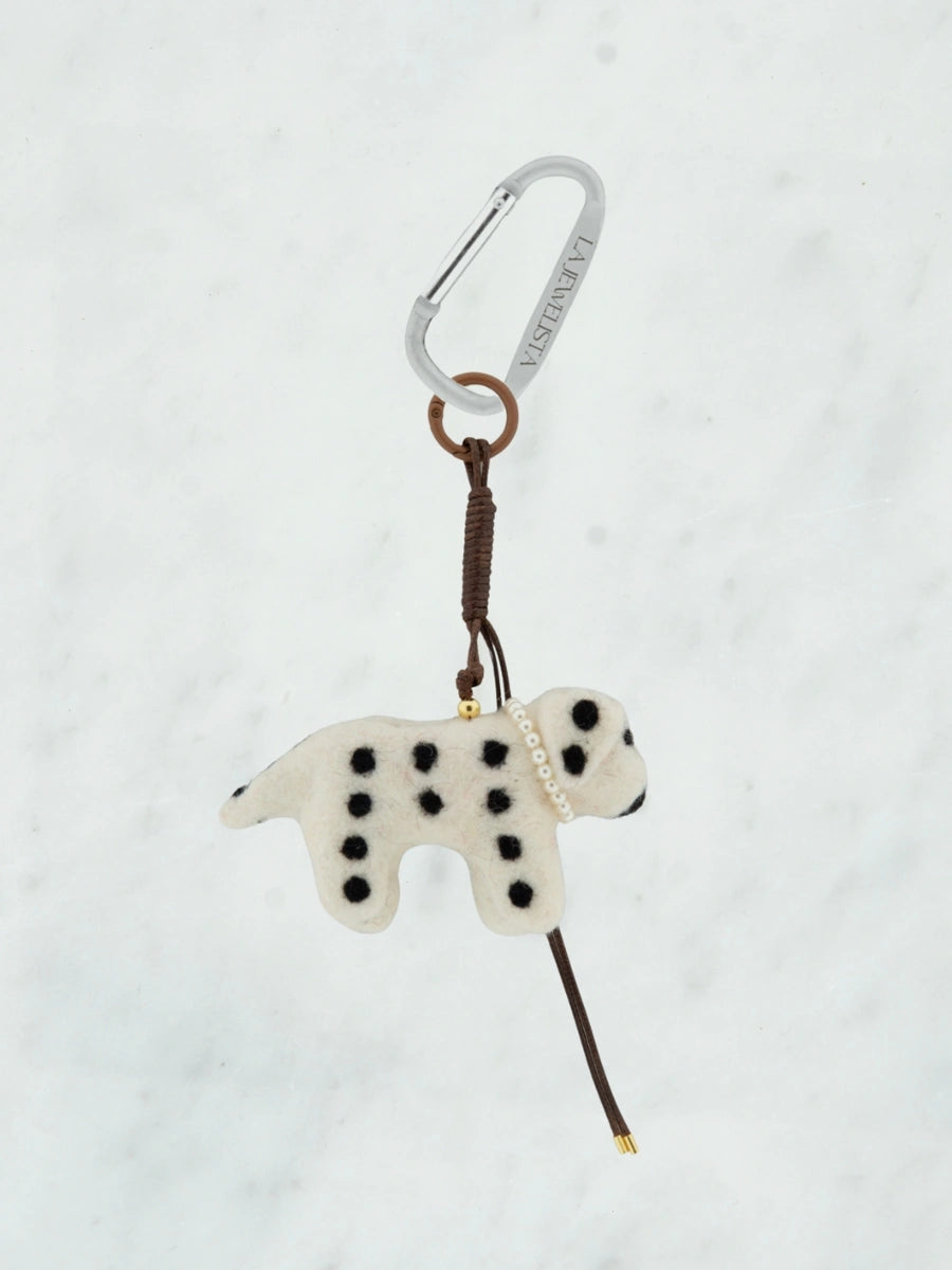 Luxe vilten hond parel bag charm
