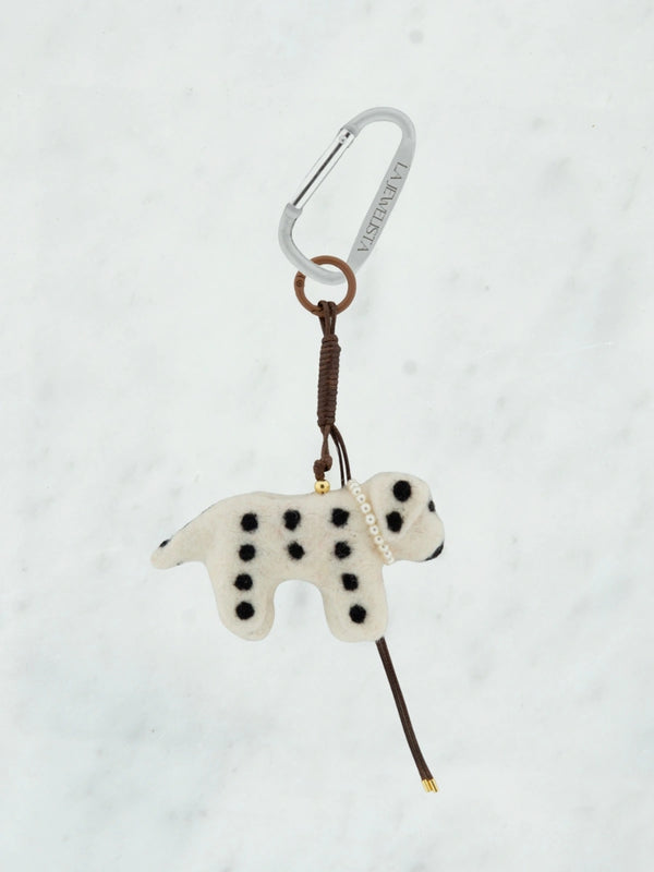 Luxe vilten hond parel bag charm