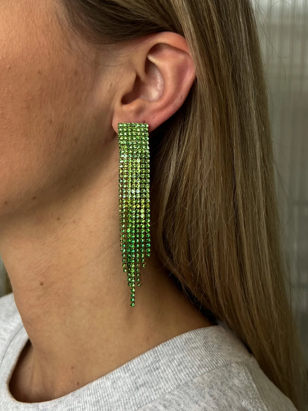 Mega glitter earrings green