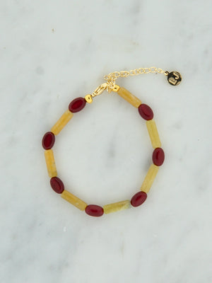 Bordeaux pistacchio stenen tube armband