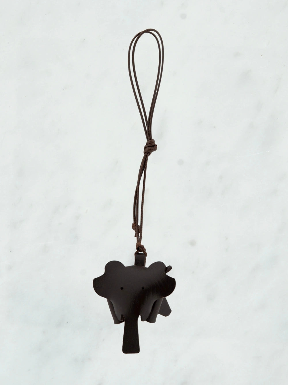Bruine leren olifant bag charm