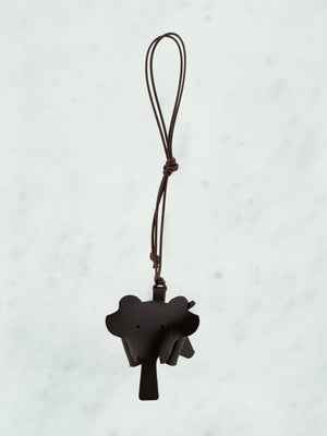 Bruine leren olifant bag charm