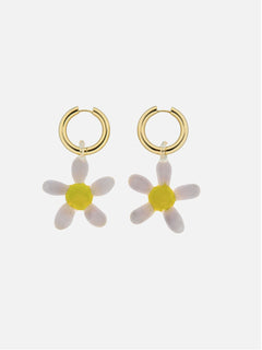 Daisy glass oorbellen