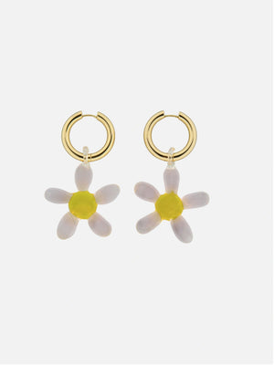 Daisy glass oorbellen