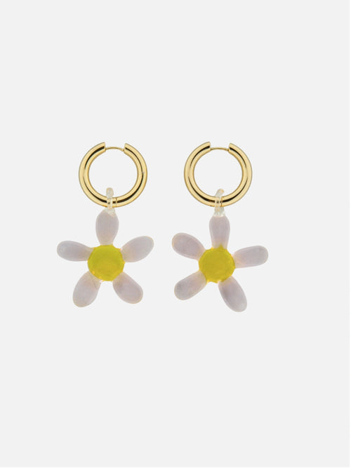 Daisy glass oorbellen