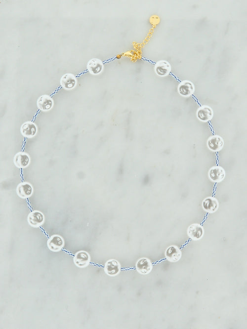 Disc striped beads ketting