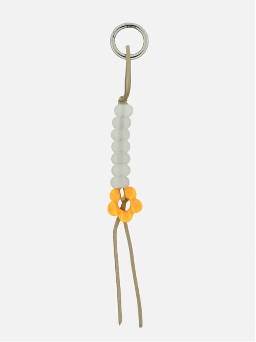 Flower keychain beige