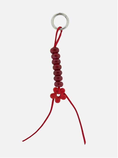 Flower keychain bordeaux rood