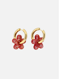 Flower me up oorbellen rood