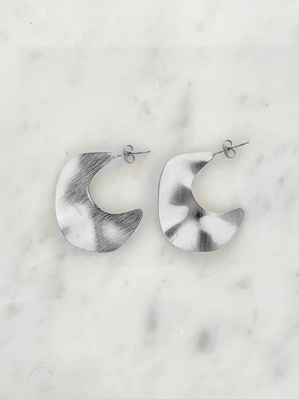 Foil moon earrings