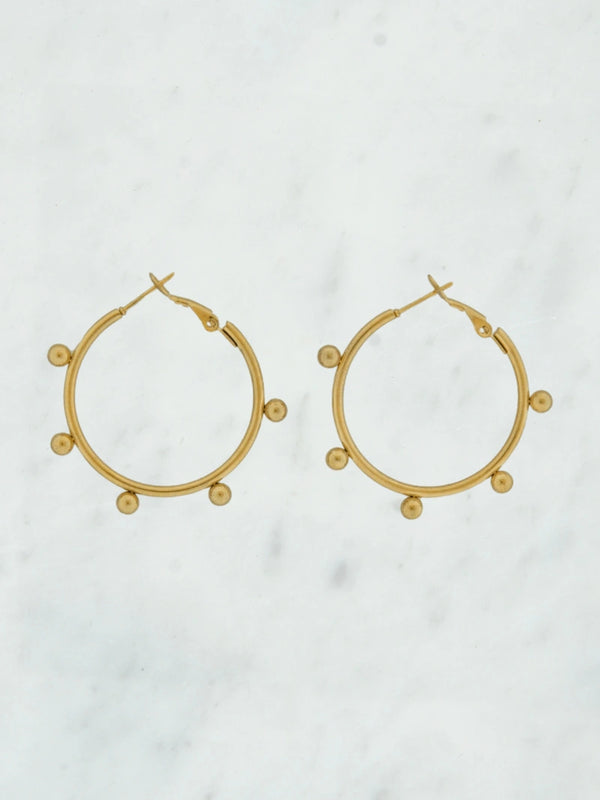 Medium dot hoops