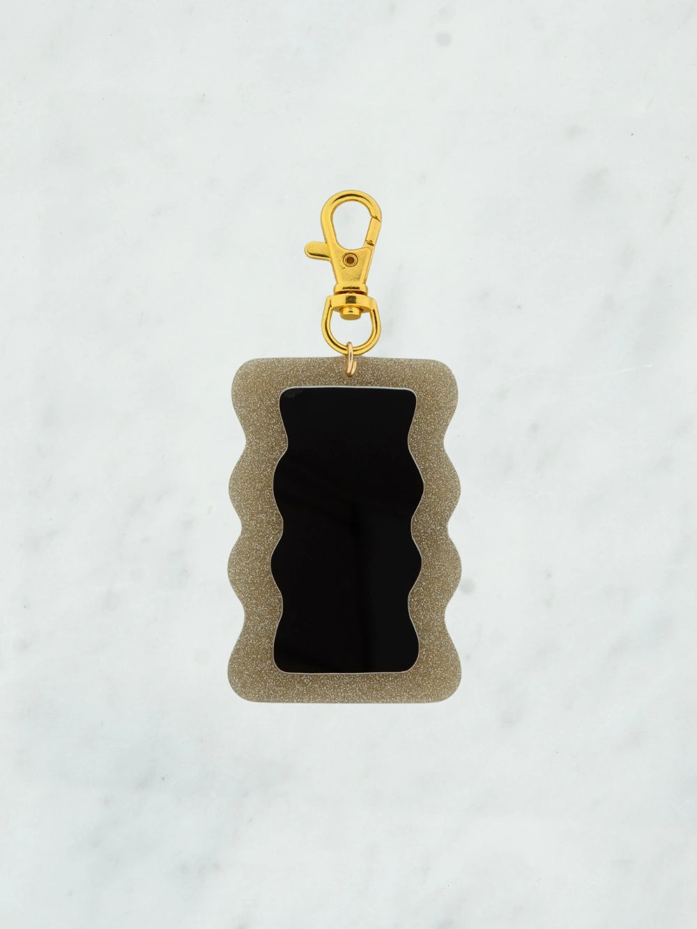 Mini swirl glitter spiegel bag charm