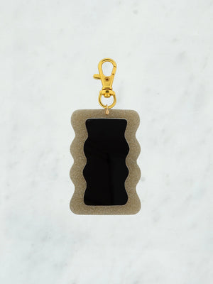 Mini swirl glitter spiegel bag charm