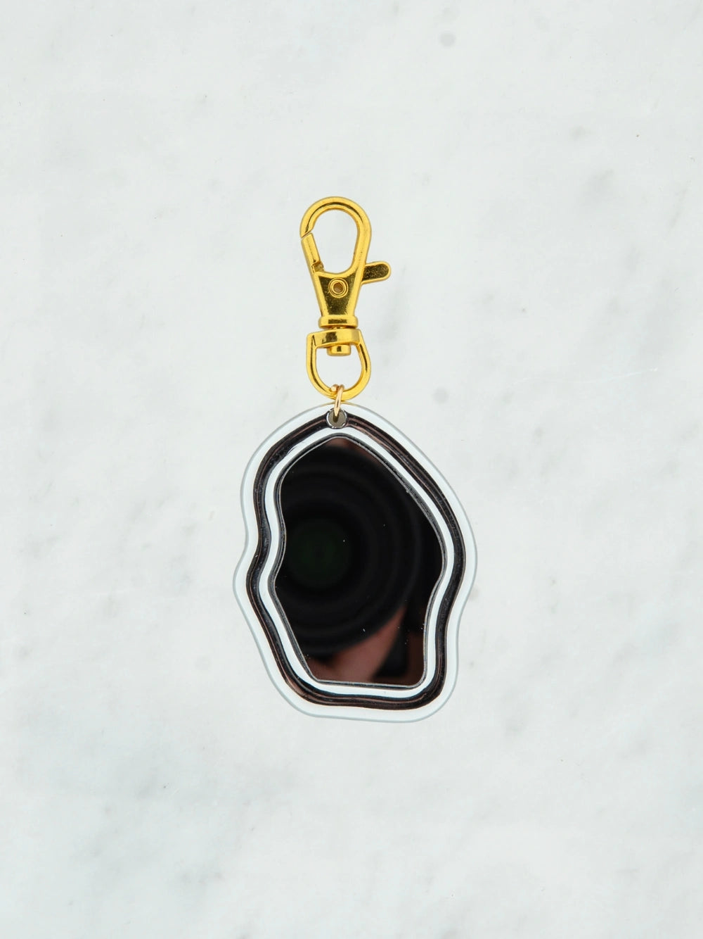 Mini swirl spiegel zilver bag charm