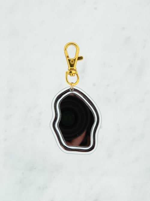 Mini swirl spiegel zilver bag charm