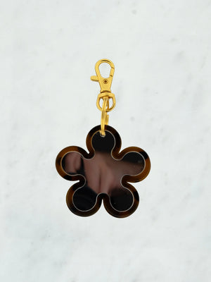 Mini tortoise bloem spiegel bag charm