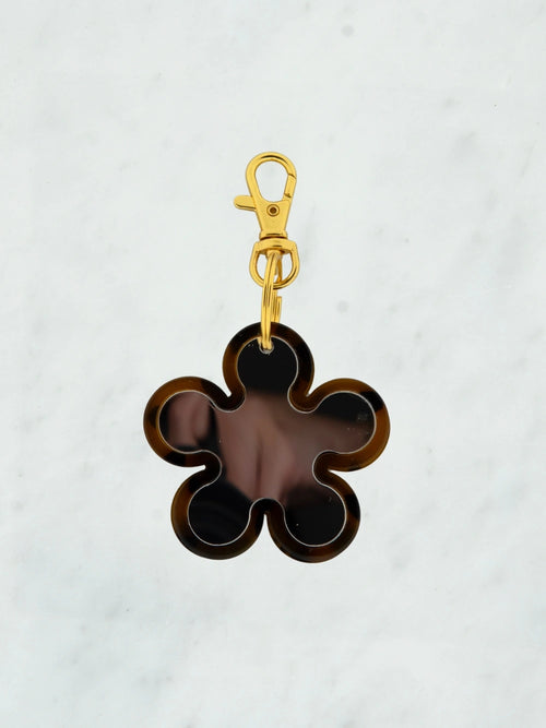 Mini tortoise bloem spiegel bag charm
