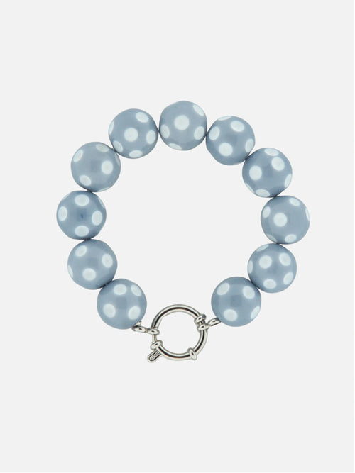 Polka dot armband blauw