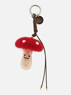 Premium vilten bag charm paddenstoel