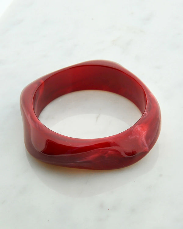 Resin bangle bordeaux rood