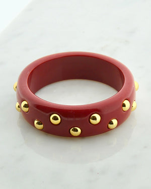 Resin studs bangle bordeaux