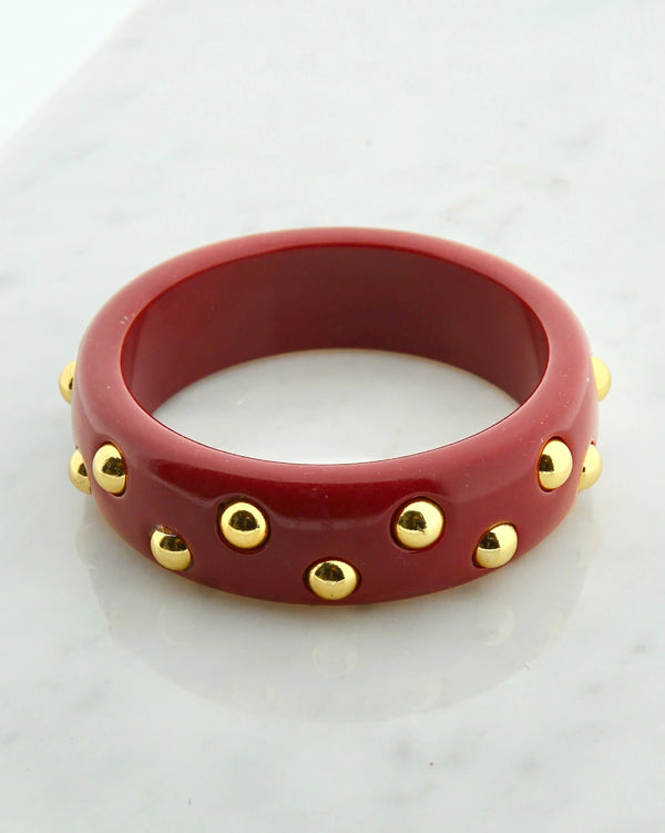 Resin studs bangle bordeaux