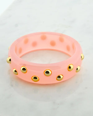 Resin studs bangle roze