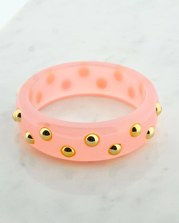 Resin studs bangle roze
