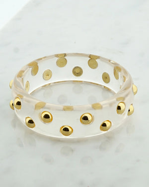 Resin studs bangle transparant