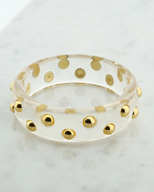 Resin studs bangle transparant