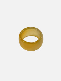 Rounded tube natuursteen ring geel