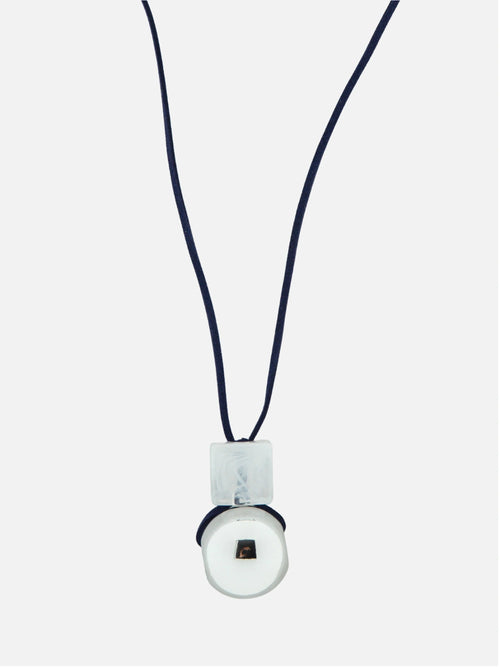 Translucent swirl ketting blauw