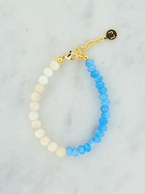 Wit blauwe stenen armband