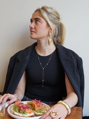 Golden drop oorbellen