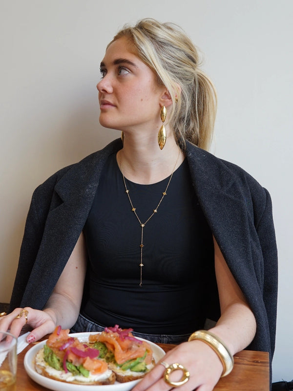 Golden drop oorbellen