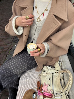 Chunky bedel ketting met grote klaver