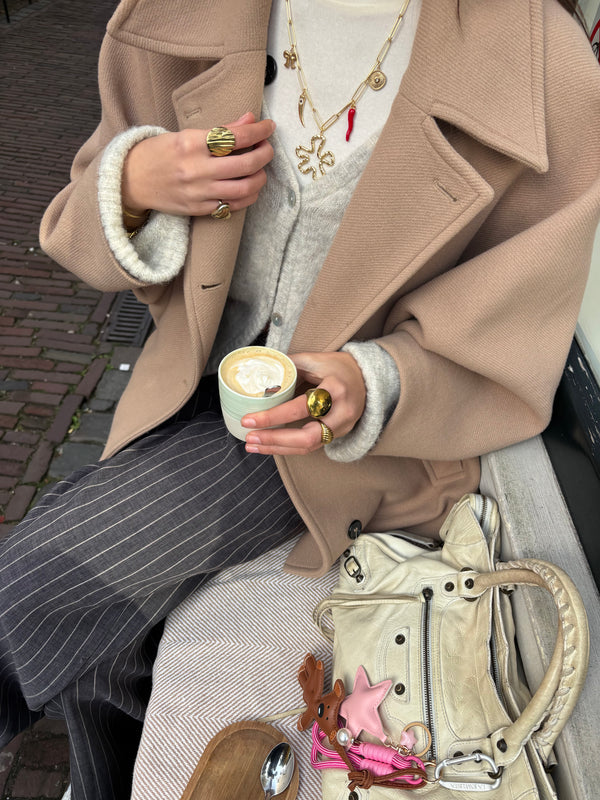 Chunky bedel ketting met grote klaver