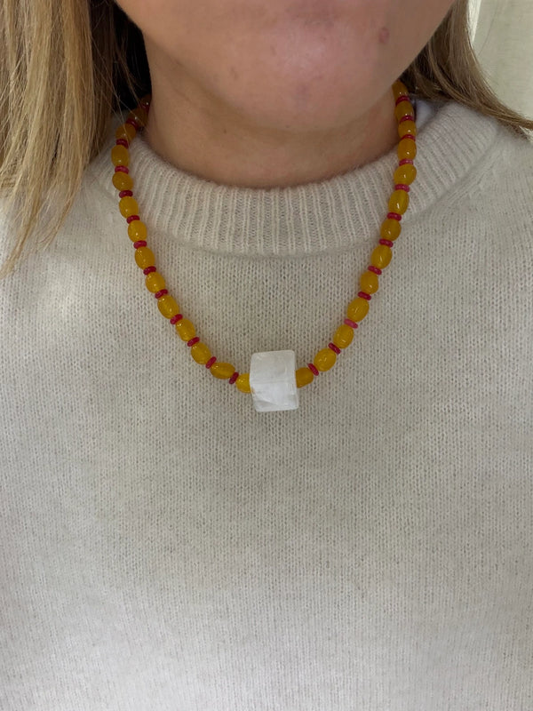 Hot ice cube stenen ketting