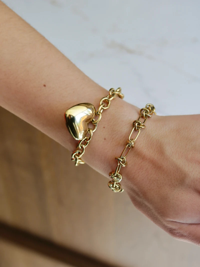Super chunky armband met hart